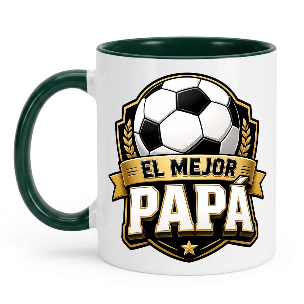 Taza de Fútbol “El Mejor Papá” (325 ml) – Doble Cara