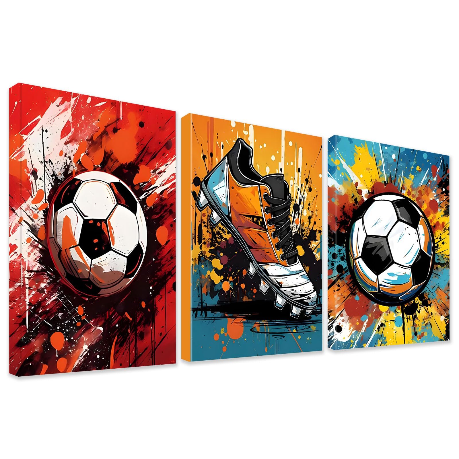 Set 3 Pósters de Fútbol con Marco (30x40)