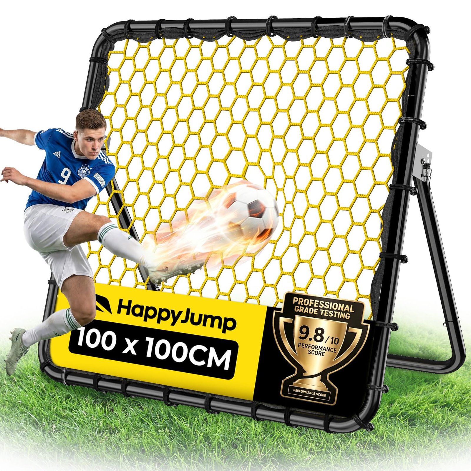 Happy Jump Red de Rebote de Fútbol 1x1 m – Ángulos Ajustables